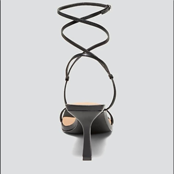 Women's wide fit black strappy sandal heels - Picture 4 of 7